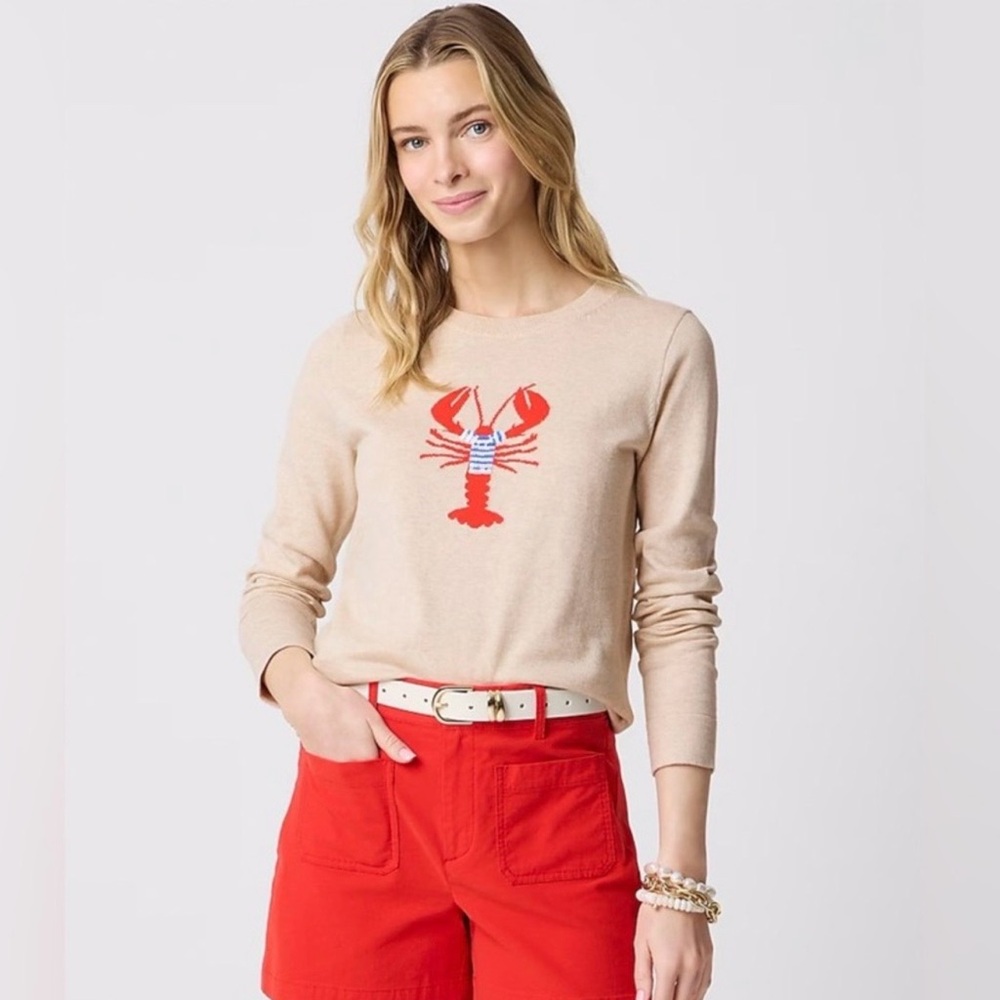 J. Crew outlet teddie sweater lobster in sequin size small